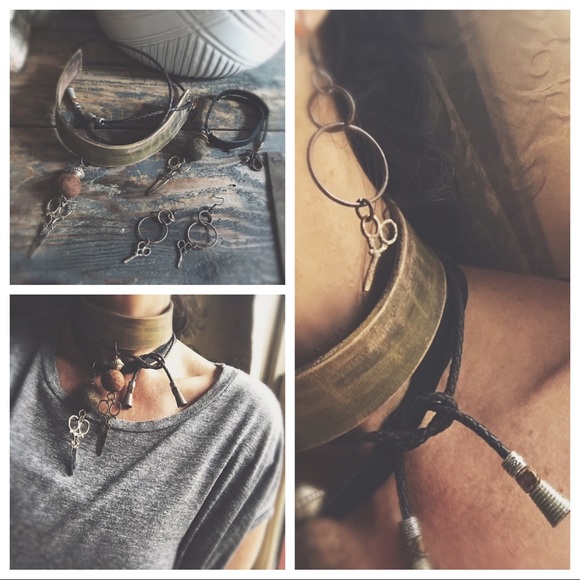 Artisan Jewelry - Shear Perfection Artisan 3-Pc Set | Hand-Cut Italian Leather | One of a Kind